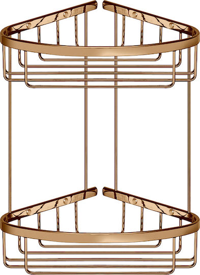 Sanco 00009-A75 Eckmontierte Badezimmerregal Metallisch Braun
