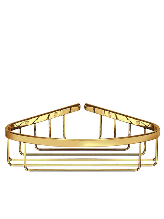 Sanco 00008-M102 Corner Wall Mounted Bathroom Shelf Metallic Beige