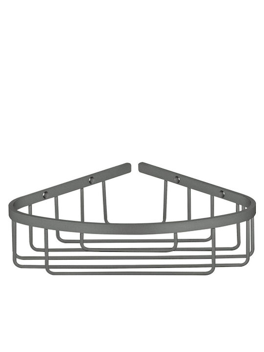 Sanco 00008-M101 Corner Wall Mounted Bathroom Shelf Metallic White