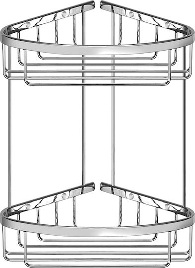 Sanco 00009-M118 Eck Wandmontierte Badezimmerregal Metallisch Grau