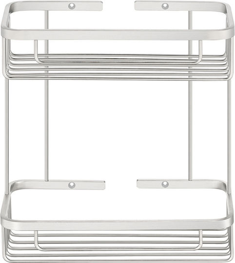 Sanco Wandmontiertes Badezimmerregal Metallisch Grau