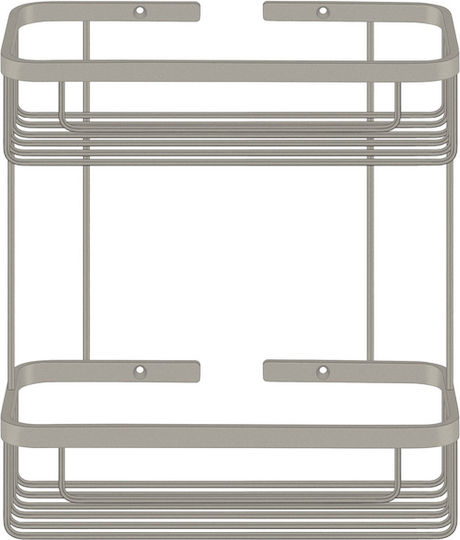 Sanco Wandmontiertes Badezimmerregal Metallisch Grau