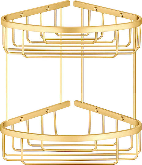 Sanco Corner Wall Mounted Bathroom Shelf Metallic Gold