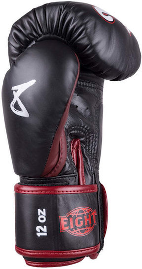 8 Weapons Leather Boxing Gloves for Competition Black