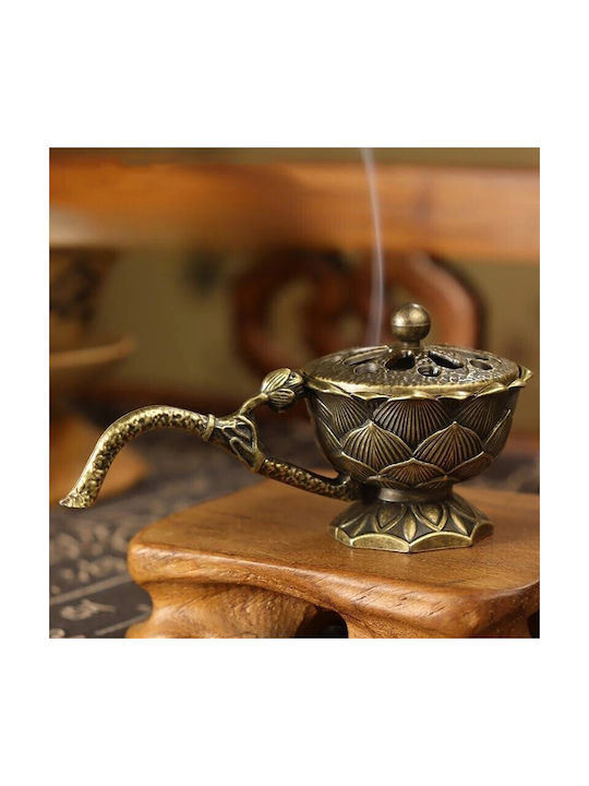 Suport Pentru Bețe De Tămâie Flippy Aliaj De Zinc Model Lotus Ignifug 9.7 X 4.8 X 4.7 Cm Bronz