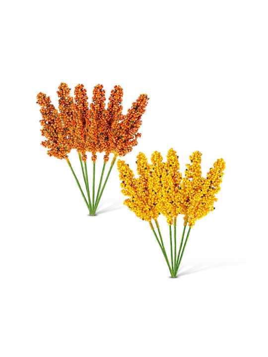 Set Decorative Twiglets 18.6 Cm 6 Pieces Yellow Red Colors