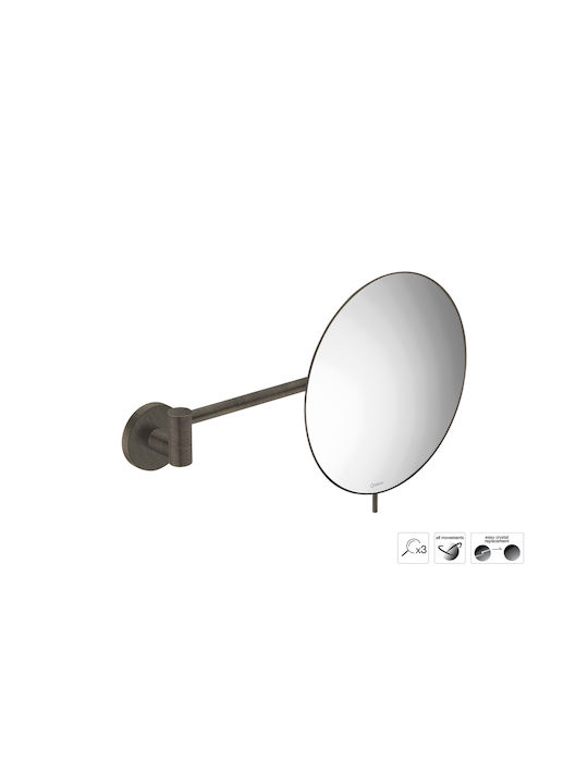 Sanco Magnifying Brown Bathroom Mirror