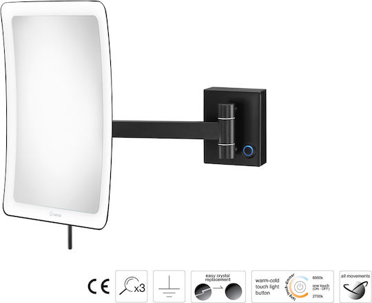 Sanco MRLED-305-A03 Oglindă De Baie Cu Mărire Lumini LED Argintie
