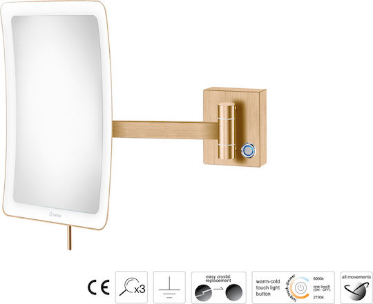 Sanco MRLED-305-A03 Oglindă De Baie Cu Mărire Lumini LED Argintie