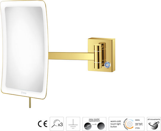 Sanco MRLED-305-A03 Oglindă De Baie Cu Mărire Lumini LED Argintie