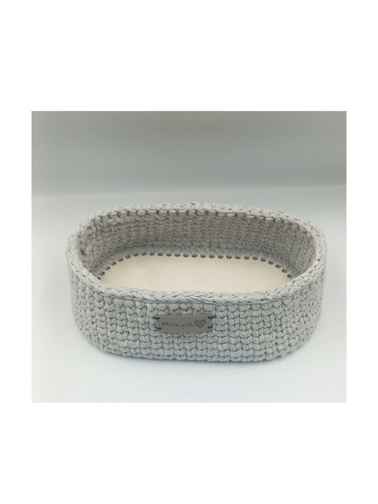 Aristourgimata Decorative Wicker Basket Gray 24x14cm