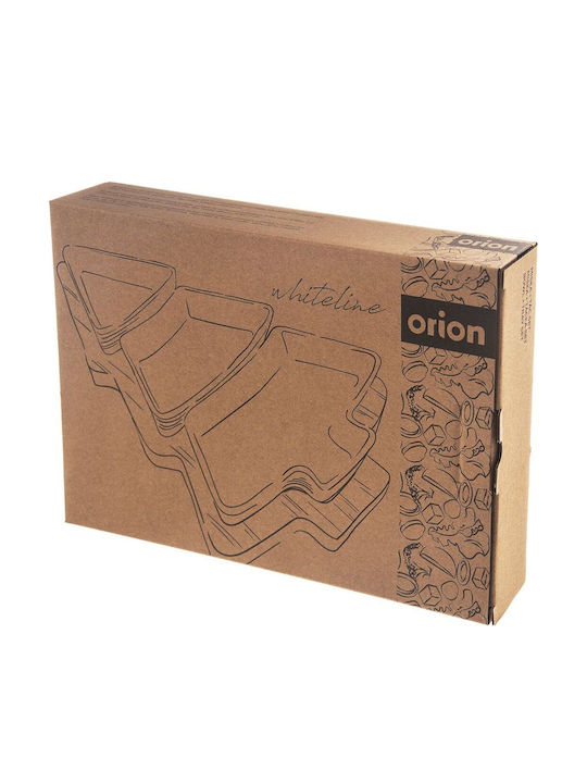 Orion Dekorative Schale aus Porzellan Weiß 28x20x4cm 4 Stück