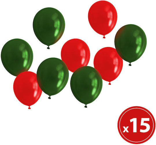Комплект 15 Балони Коледни Червени 30см