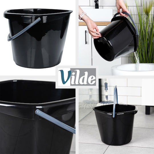 Vilde Vilde Kunststoff Mop Eimer mit Auswringer 10lt Schwarze