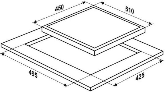 MPM Επαγωγική Εστία Αυτόνομη 51x45εκ. Λευκή