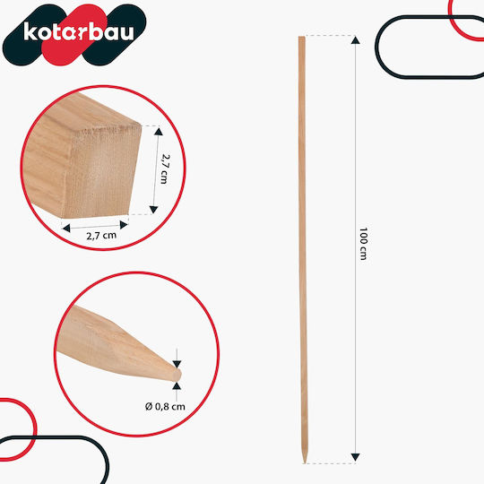 Kotarbau Holzpflanzenspieße Tomaten Gemüse Gartenstützen Bäume Sträucher 100 cm Set 20 Stück