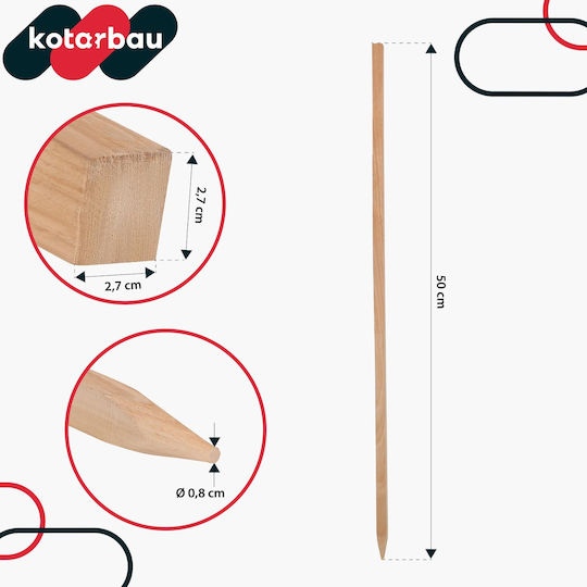 Kotarbau Holzpflanzenspieße Tomaten Gemüse Gartenstützen Bäume Sträucher 50 cm Set 5 Stück