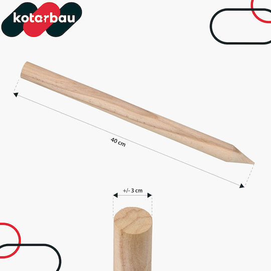 Kotarbau Beech Wooden Stakes Geodetic Support Tomatoes Vegetables Trees 40 Cm Set 15 Pcs