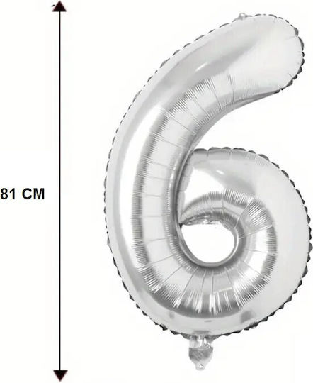 Geburtstags Luftballon Folie Jumbo Silber 81cm