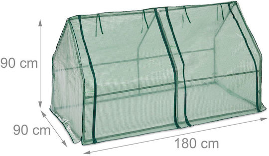 Relaxdays Tavă Pentru Răsaduri Cu Folie Pe 2 Deschideri Verde Închis 90x90x180 Cm