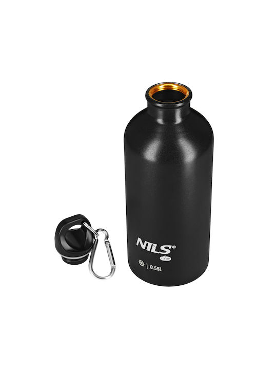 Nils Παγούρι Ανοξείδωτο Ποδηλάτου 550ml Μαύρο