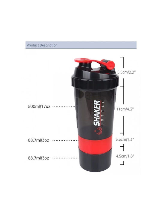 Protein Shaker 500ml Plastic Green