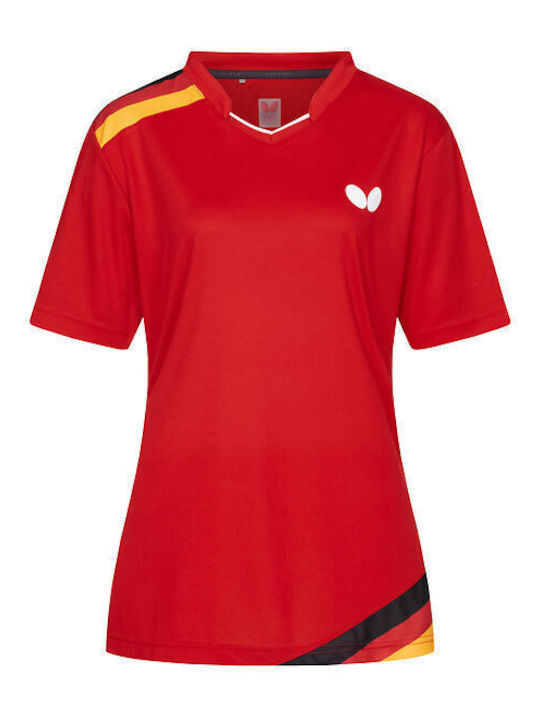 Ping Pong Shirt Butterfly Germany 18 Lady Red