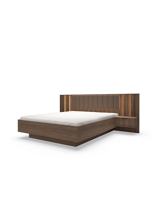 LH Home Furniture Σετ Schlafzimmermöbel-Kammer Walnuss 160x200cm 3 Stück
