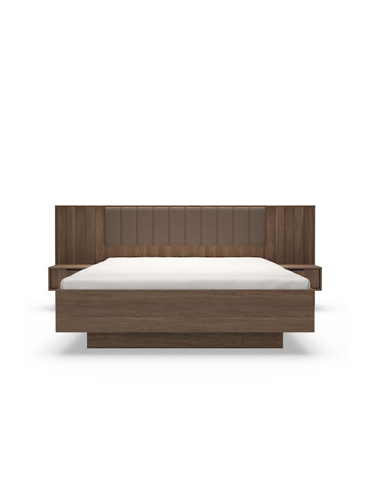 LH Home Furniture Σετ Schlafzimmermöbel-Kammer Walnuss 160x200cm 3 Stück