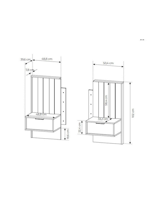 LH Home Furniture Σετ Schlafzimmermöbel-Kammer Walnuss 160x200cm 3 Stück