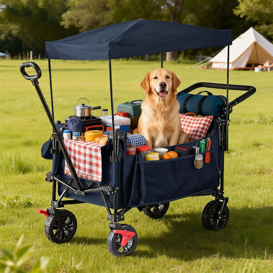 Klappbarer Strandwagen Relaxdays 200l 150kg 131x97x54cm Mehrfarbig