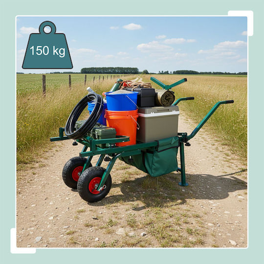 Geantă Troller Pescuit Relaxdays Verde Închis Roșu 65x55x145 Cm