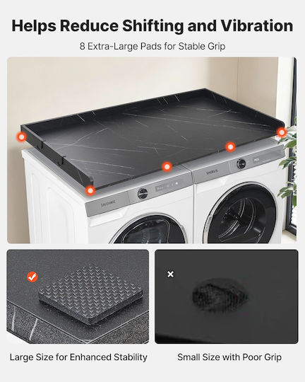 Vevor Πάγκος Πλυντήριο Στεγνωτήριο 137 X 69,9 Cm Μαύρος Αδιάβροχος Άκρη & Γάντζους Xytm54ycfdlsj28ri001v0