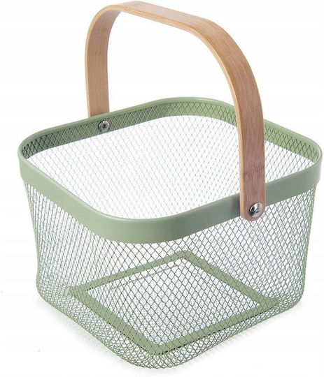 Orion Καλάθι Αποθήκευσης Bamboo Πράσινο 27x24.5x17.5cm