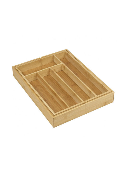 Opening Wooden Drawer Cutlery Tray 35.5x30.5x4.5cm Brown