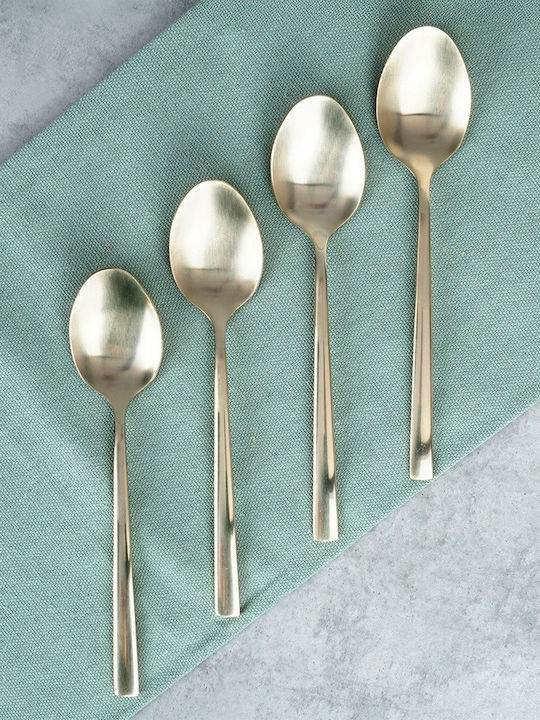 Excellent Houseware Set Of Brown Stainless Steel Coffee Tea Spoons 15cm 4 Pieces