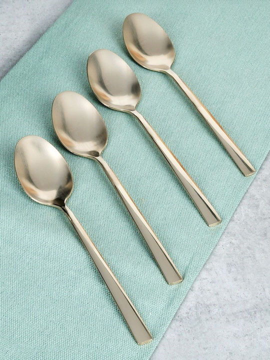 Excellent Houseware Set Of Brown Stainless Steel Coffee Tea Spoons 15cm 4 Pieces