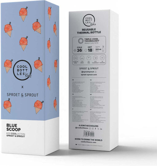 Cool Bottles Παιδικό Παγούρι Ανοξείδωτο Μπλε 350ml