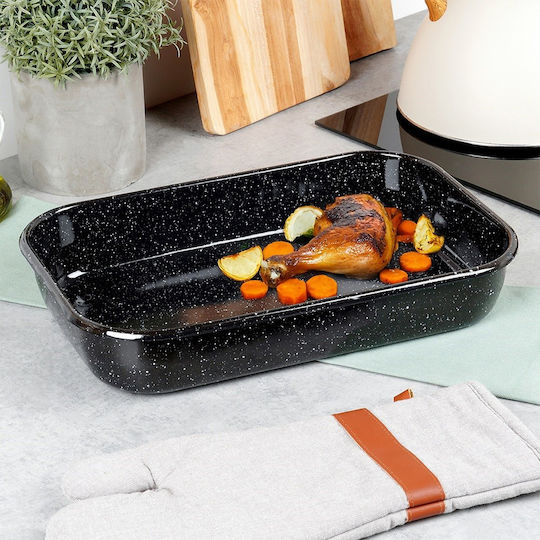 Orion Stainless Steel Baking Pan with Enamel Interior Coating 24.5x38cm