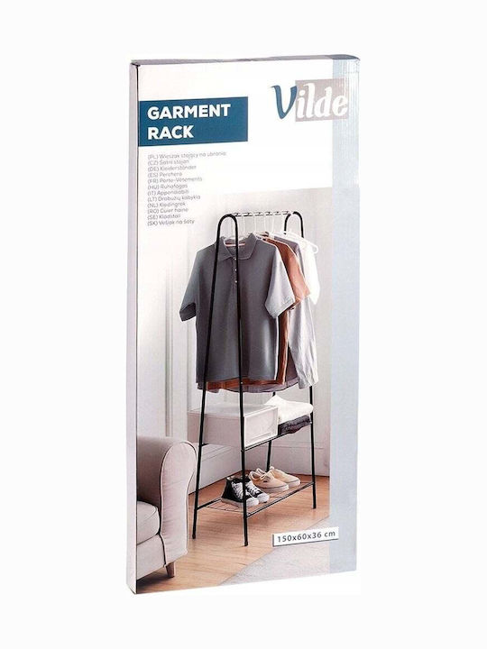 Vilde Κρεμάστρα Δαπέδου από Μέταλλο Μαύρη 60x35x153cm