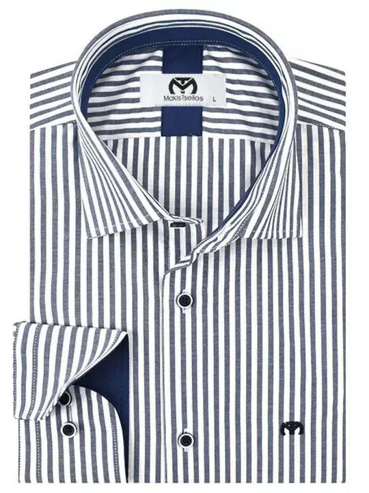 Long Sleeve Shirt in Narrow Fit Blue
