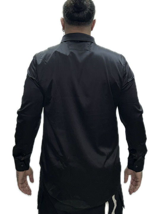 Langärmeliges Herrenhemd Schwarz
