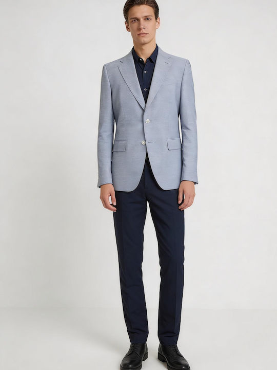 H Hutson Men's Summer Suit Jacket Slim Fit Blue