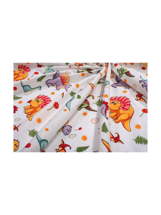 Dimcol Baby Duvet Cover Dinosaur 520 White Orange 120x160cm