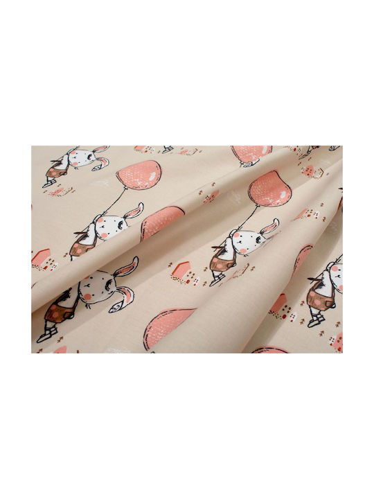 Dimcol Baby Duvet Cover Floating Bunny 714 Beige Salmon 120x160cm