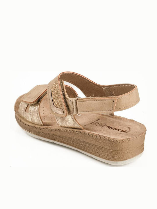 Inblu Leather Anatomic Beige Platform