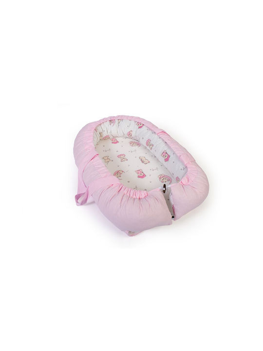 Dimcol Baby Pillow Nest Bear's Nest White-Pink 60x85cm