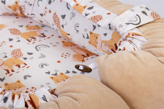 Dimcol Βρεφικό Μαξιλάρι Φωλιά Cute Fox White-beige 60x85εκ.