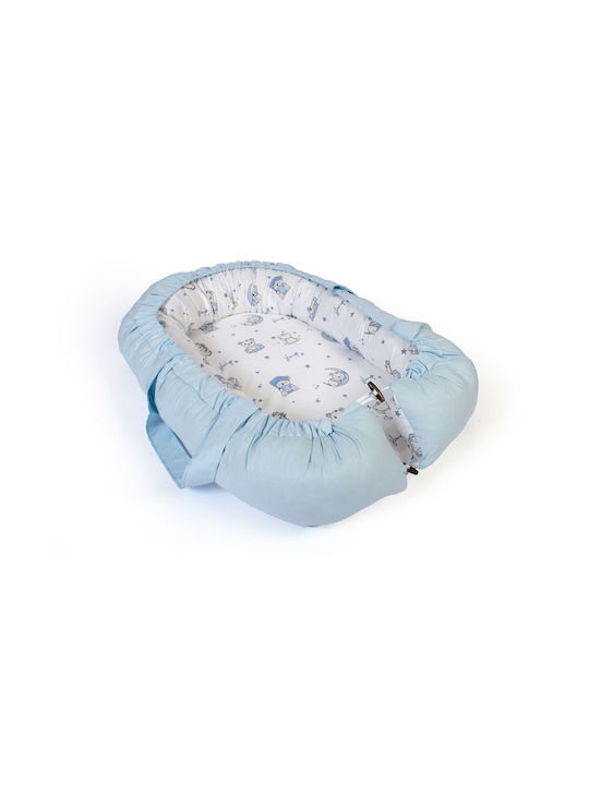 Dimcol Baby Pillow Nest Bear's Nest White-Sky Blue 60x85cm