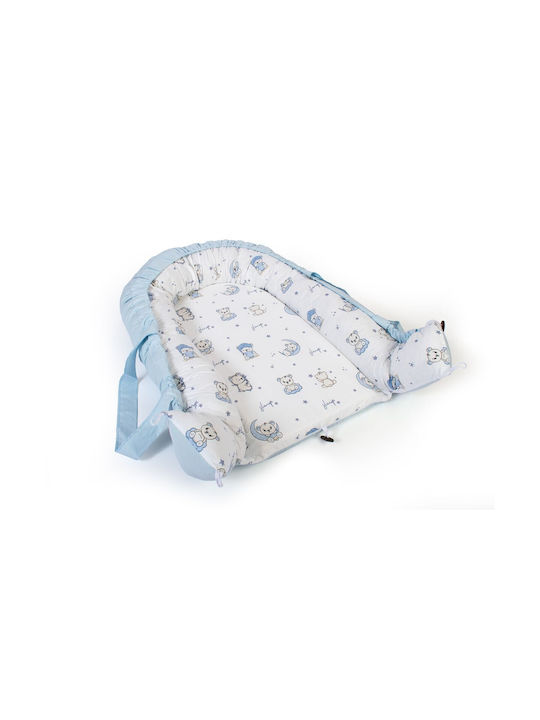 Dimcol Baby-Kissen Nest Bear's Nest Weiß-Himmelblau 60x85cm